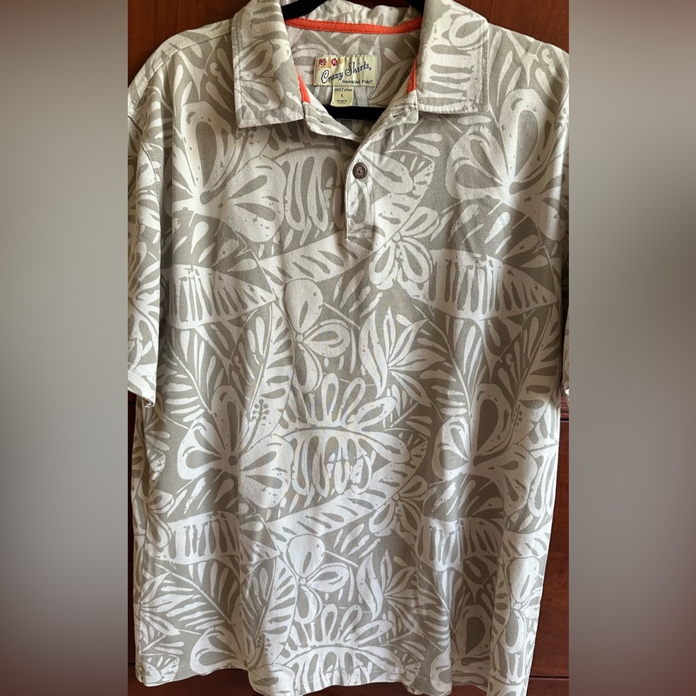 Crazy Shirt Hawaiian Polo Shirt Large